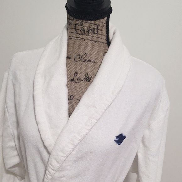 DOVE Women White Robe with Blue Logo - Picture 2 of 8